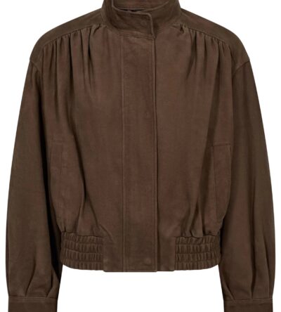 Suede gather crop jacket Suede gather crop jacket