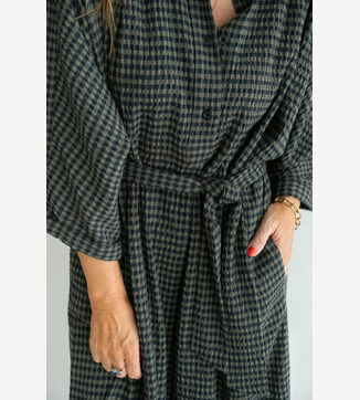 Ivy dress green checks