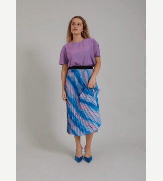Faded stripe skirt Blue
