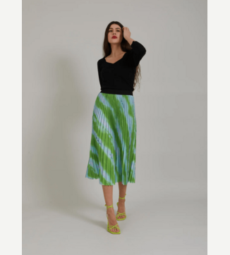 Plissé skirt green