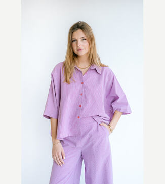 Mette blouse fuchsia checks