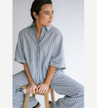 Morris blouse blue brown